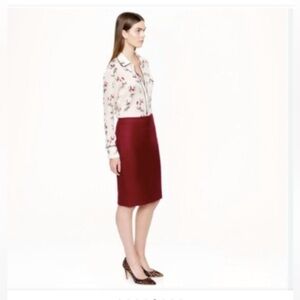J.crew burgundy wool pencil skirt